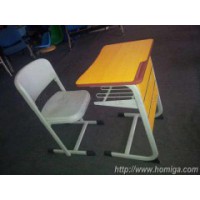 钢木课桌椅，广东鸿美佳厂家生产批发钢木小学生课桌椅